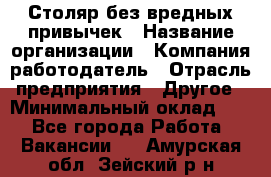 Столяр без вредных привычек › Название организации ­ Компания-работодатель › Отрасль предприятия ­ Другое › Минимальный оклад ­ 1 - Все города Работа » Вакансии   . Амурская обл.,Зейский р-н